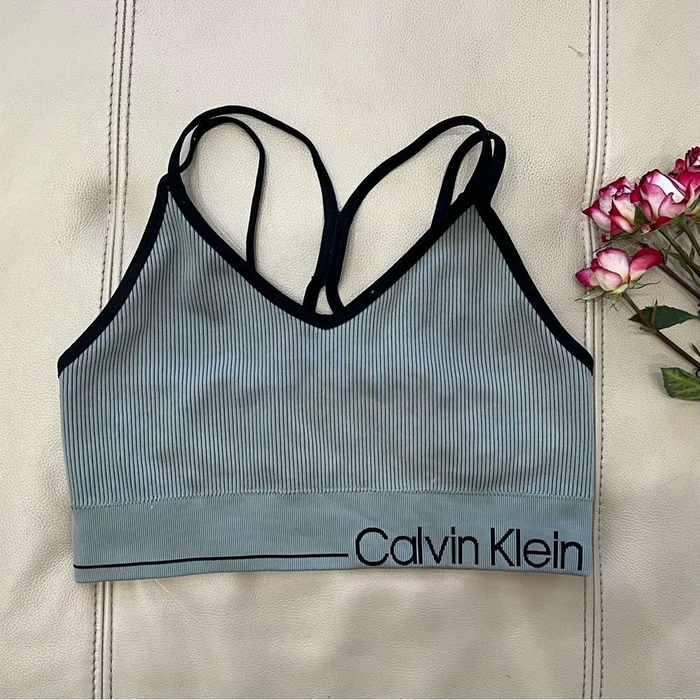 CALVIN KLEIN Grey Rib Sports Bra